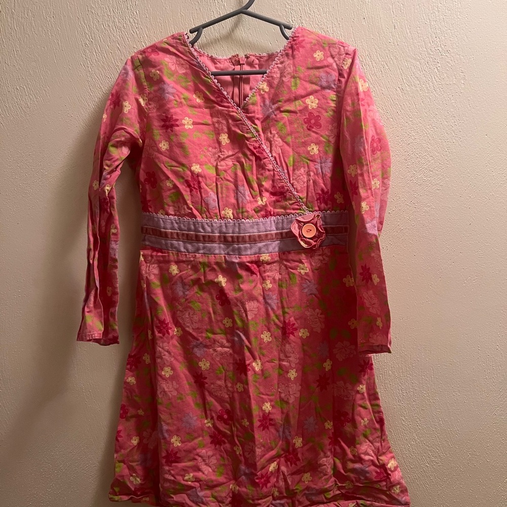 American Girl Pink Dress with Green Accents